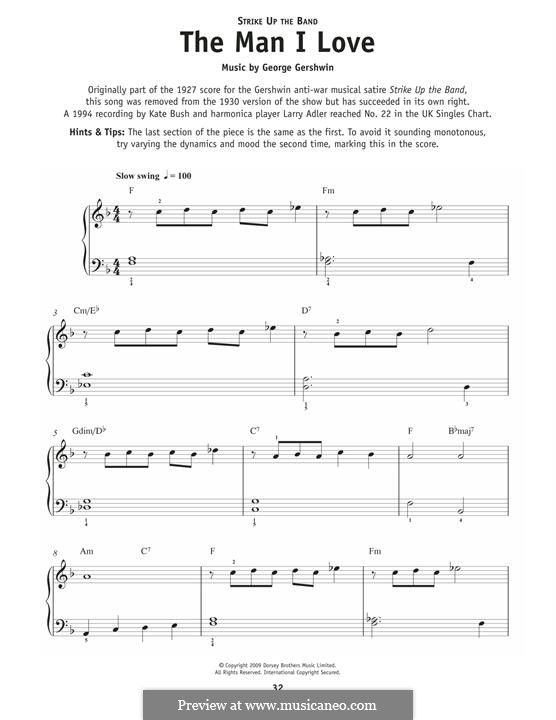 The Man I Love: For piano by George Gershwin