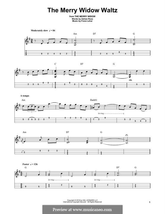 The Merry Widow Waltz: For mandolin by Franz Lehár