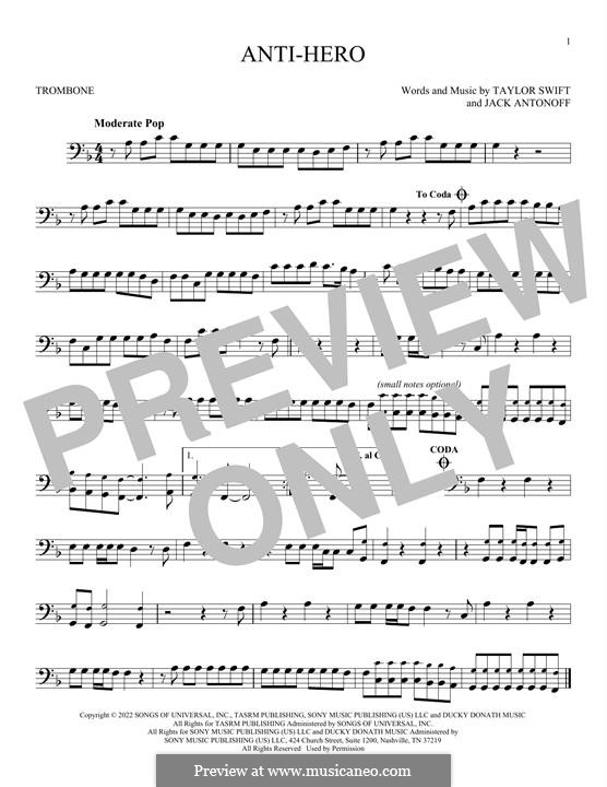 Anti-Hero (Taylor Swift): For trombone by Jack Antonoff