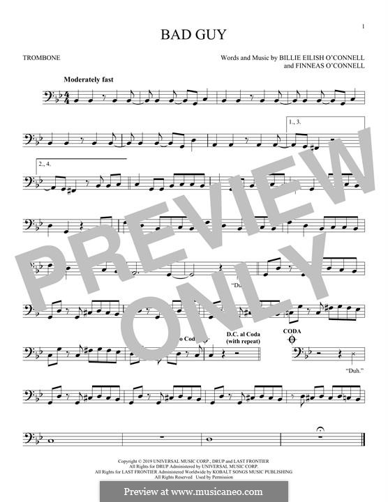 Bad Guy: For trombone by Finneas O'Connell, Billie Eilish
