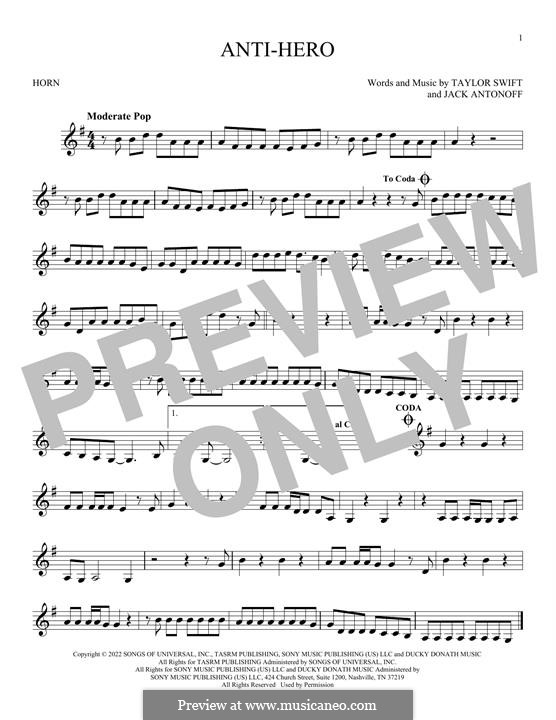 Anti-Hero (Taylor Swift): For horn by Jack Antonoff