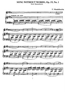 Songs without Words, Op.19b: No.1 Andante con moto by Felix Mendelssohn-Bartholdy