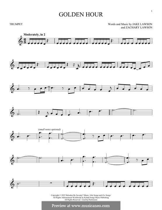 Golden Hour (Jvke) by Z. Lawson - sheet music on MusicaNeo
