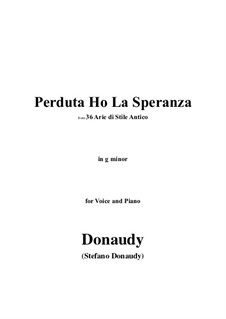 Volume I: Perduta Ho La Speranza by Stefano Donaudy