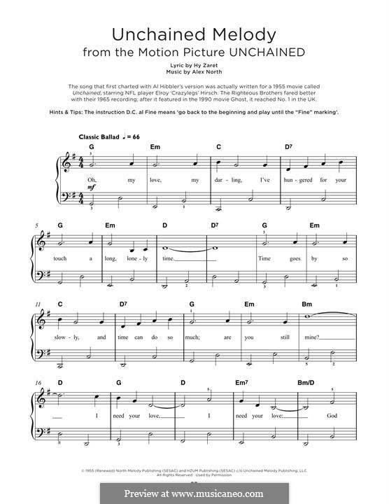 Piano version: For a single performer by Alex North