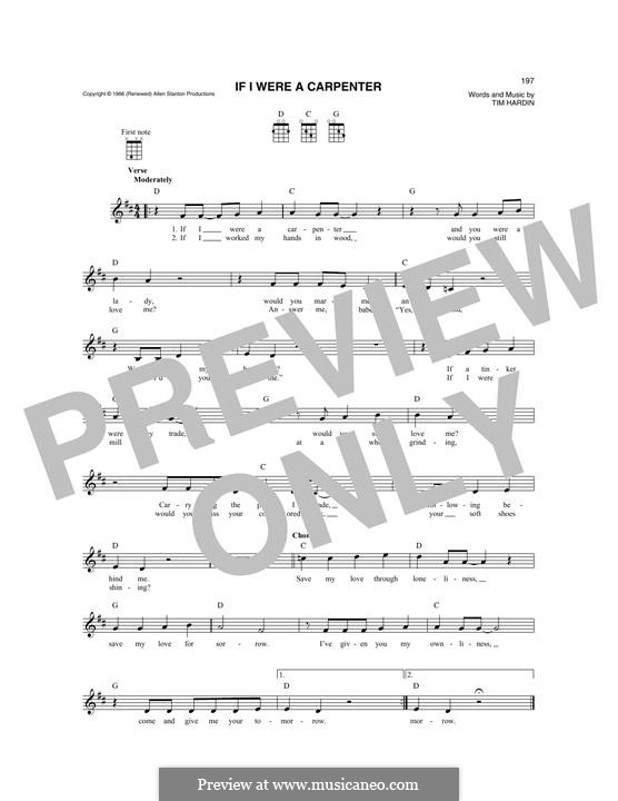 If I Were a Carpenter: For mandolin by Tim Hardin