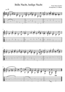 Guitar version: For a single performer by Franz Xaver Gruber