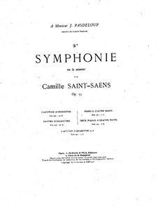 Symphony No.2 in A Minor, Op.55: For two pianos four hands – part by Camille Saint-Saëns