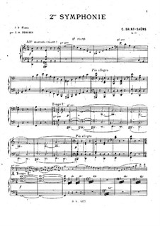 Symphony No.2 in A Minor, Op.55: For two pianos four hands – part by Camille Saint-Saëns