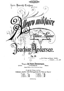 Allegro Militaire for Two Flutes and Piano, Op.48: Full score by Joachim Andersen