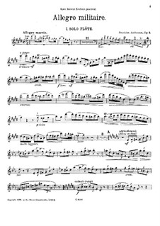 Allegro Militaire for Two Flutes and Piano, Op.48: Flutes parts by Joachim Andersen