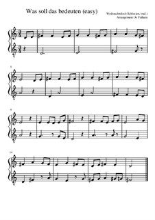 Was soll das bedeuten: Für Klavier (easy) by folklore