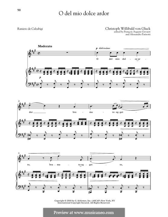 O del mio dolce ardor (O Thou Belov'd): High Voice by Christoph Willibald Gluck