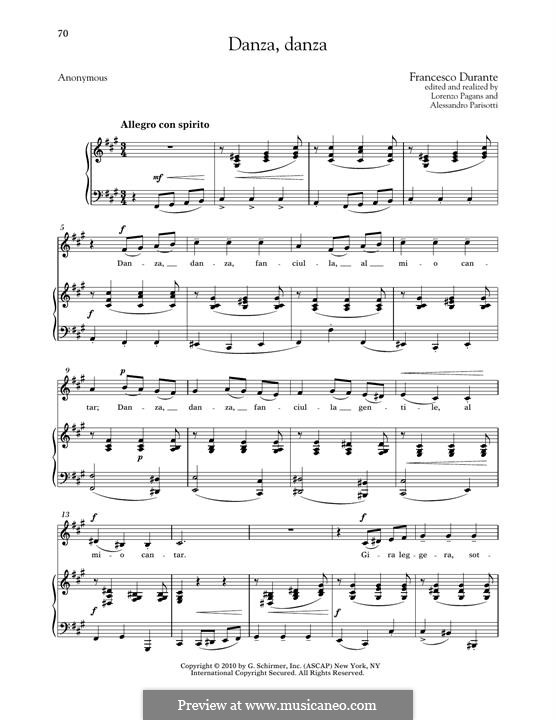 Danza danza fanciulla gentile: Low Voice by Francesco Durante