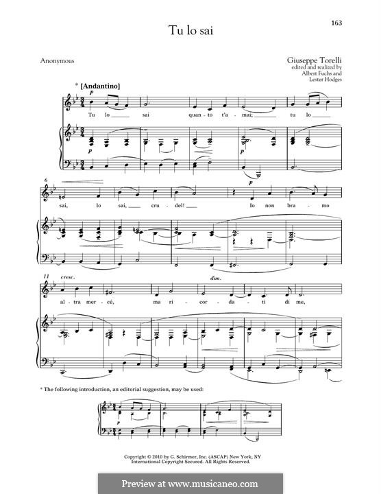 Tu lo sai (You Know): Low Voice by Giuseppe Torelli