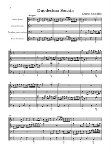 Sonata for Two Violins, Trombone and Basso Continuo No.12: Sonata for Two Violins, Trombone and Basso Continuo No.12 by Dario Castello