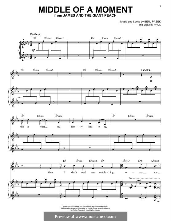 Middle Of A Moment (from James And The Giant Peach): Middle Of A Moment (from James And The Giant Peach) by Justin Paul, Benj Pasek