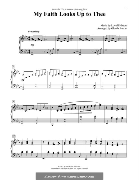 My Faith Looks Up to Thee: For piano by Lowell Mason