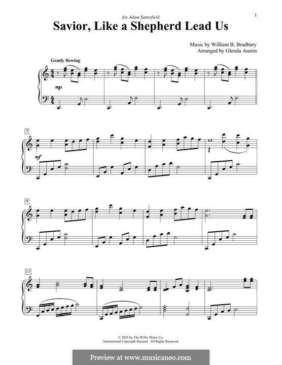 Savior, Like a Shepherd Lead Us: For piano by William Batchelder Bradbury