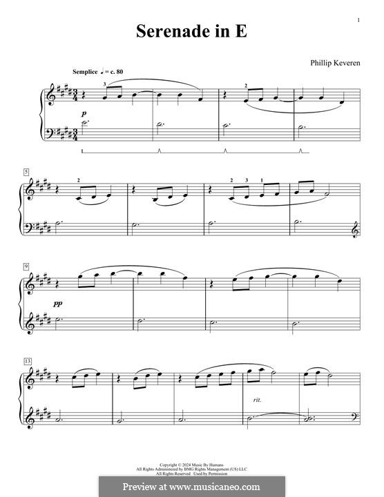 Serenade In E (No Greater Love): Serenade In E (No Greater Love) by Phillip Keveren