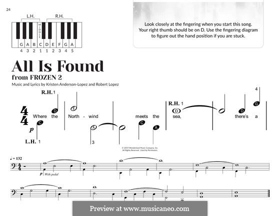All Is Found (from Disney's Frozen 2): For piano by Robert Lopez, Kristen Anderson-Lopez