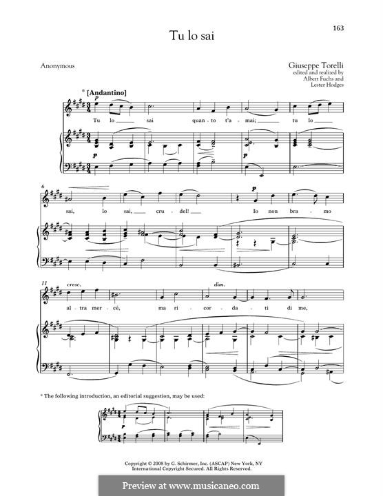 Tu lo sai (You Know): Medium High Voice by Giuseppe Torelli