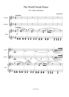 The World Needs Peace: For violins and piano by Lena Orsa