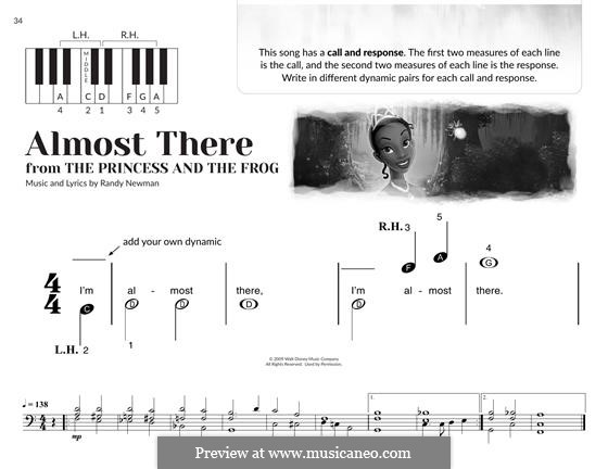 Almost There (from The Princess And The Frog): For piano by Randy Newman