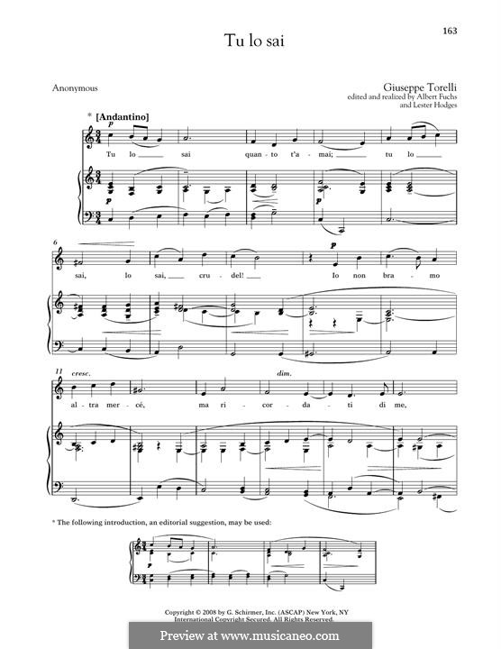 Tu lo sai (You Know): Medium Low Voice by Giuseppe Torelli