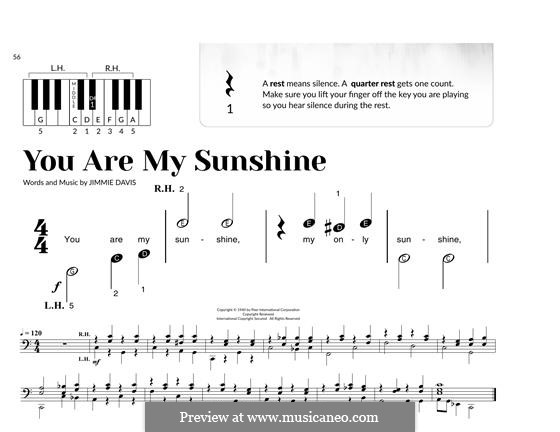 You are My Sunshine: For easy piano by Jimmie Davis