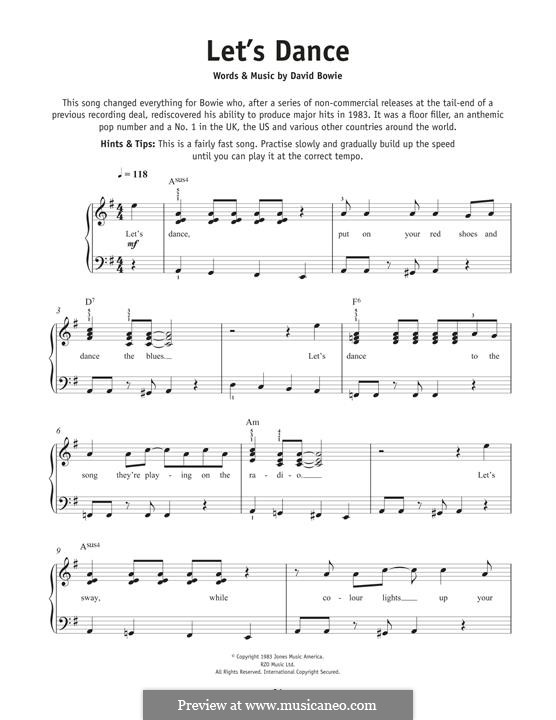 Let's Dance by D. Bowie - sheet music on MusicaNeo