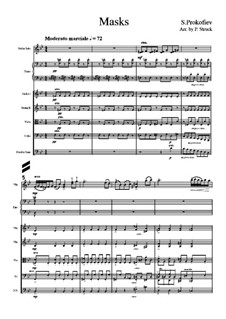 Маски для скрипки соло и струнного оркестра: Маски для скрипки соло и струнного оркестра by Sergei Prokofiev