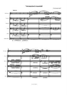 Introduction and Tarantella, Op.43: For violin and string orchestra by Pablo de Sarasate