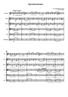 Twelve Pieces , TH 138 Op.40: No.2 Chanson triste, for violin and string orchestra by Pyotr Tchaikovsky