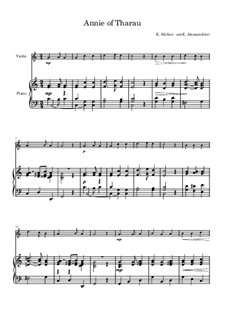 Ännchen von Tharau: For violin and piano by Friedrich Silcher