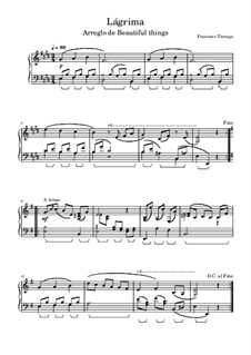 Lagrima. Prelude: For piano by Francisco Tárrega