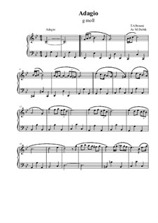 Adagio in G Minor: For piano by Tomaso Albinoni