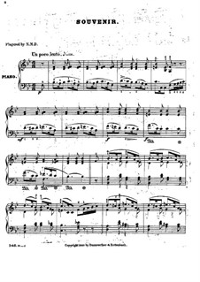 Souvenir in B Flat Major: Souvenir in B Flat Major by Stephen Heller