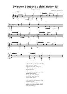 Zwischen Berg und tiefem tiefem Tal: For guitar by folklore