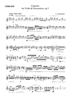 Concerto for Violin and Percussions, Op.3: Violino Solo Part by Alexey Krasheninnikov