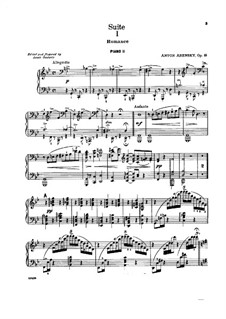 Suite for Two Pianos Four Hands No.1, Op.15: Piano II part by Anton Arensky