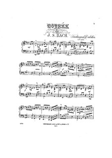 Suite for Cello No.3 in C Major, BWV 1009: Bourrée. Arrangement for piano by Johann Sebastian Bach