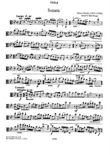 Sonata in G Minor. Arrangement for Viola and Piano: Sonata in G Minor. Arrangement for Viola and Piano by Henry Eccles