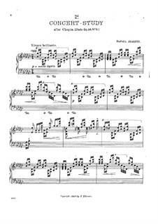 Concert Study (after Etude No.5 by Chopin): For piano by Rafael Joseffy