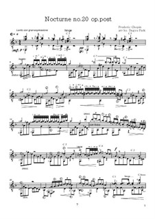 Nocturne in C Sharp Minor, B.49 KK IVa/16: For guitar by Frédéric Chopin