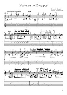 Nocturne in C Sharp Minor, B.49 KK IVa/16: For guitar with tab by Frédéric Chopin