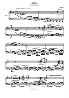 No.12 in C Minor: For piano by Frédéric Chopin