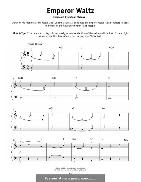 Emperor Waltz, Op.437: For piano by Johann Strauss (Sohn)