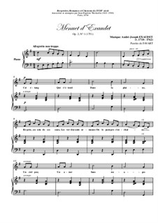 Minuet for Voice and Piano, Op.2 No.1: Score by André-Joseph Exaudet