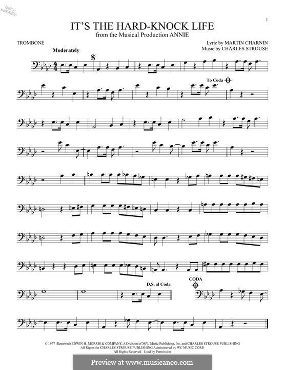 It's the Hard-Knock Life (from Annie): For trombone by Charles Strouse